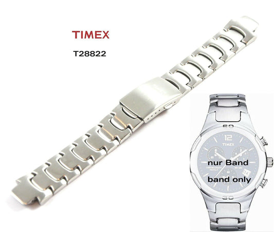Timex Ersatzarmband T28822 Chronograph - Ersatzband Uhrband 12/20mm Edelstahl