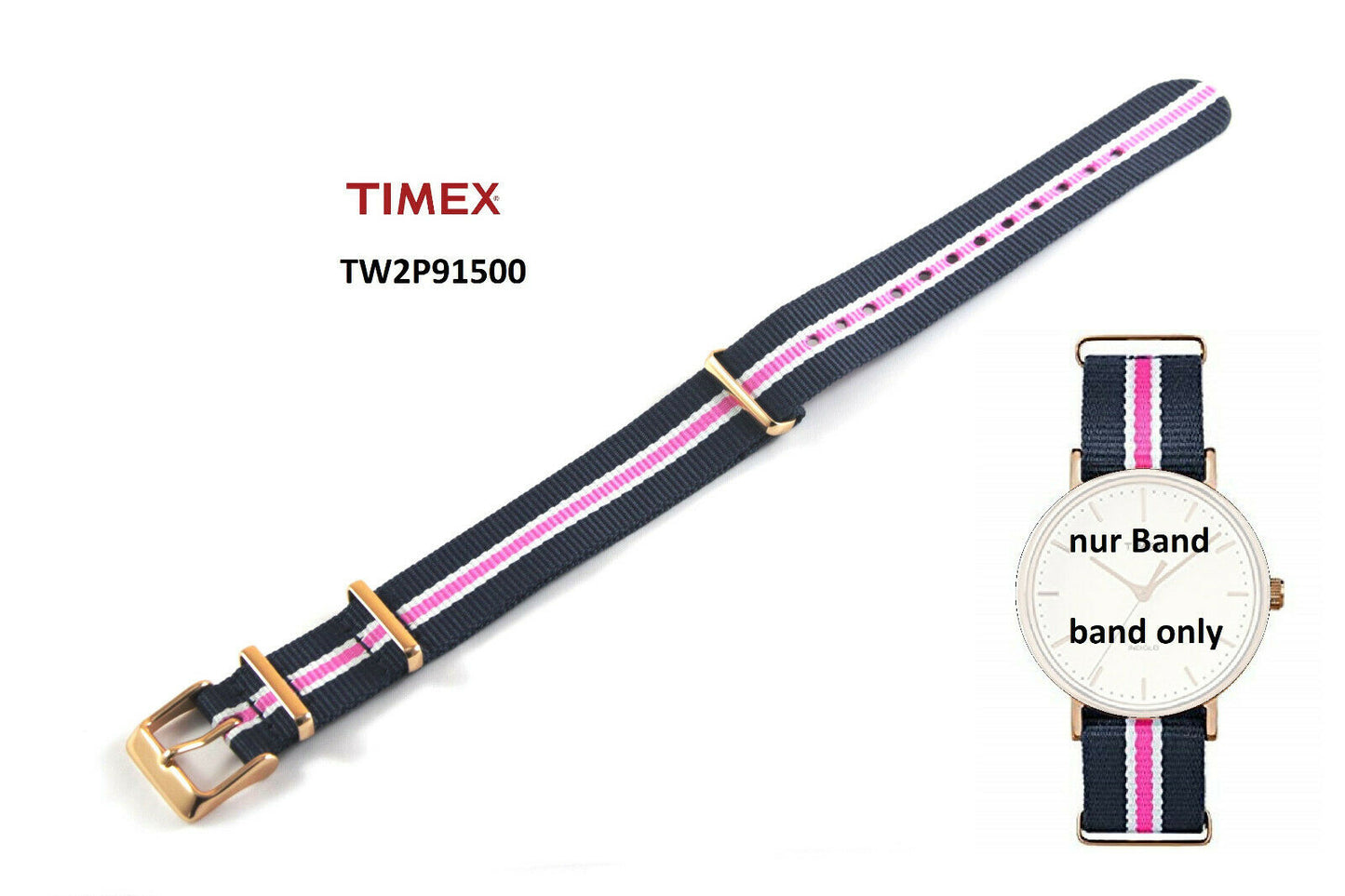 Timex Ersatzarmband TW2P91500 - Textilband - für Timex Weekender Modelle 18mm