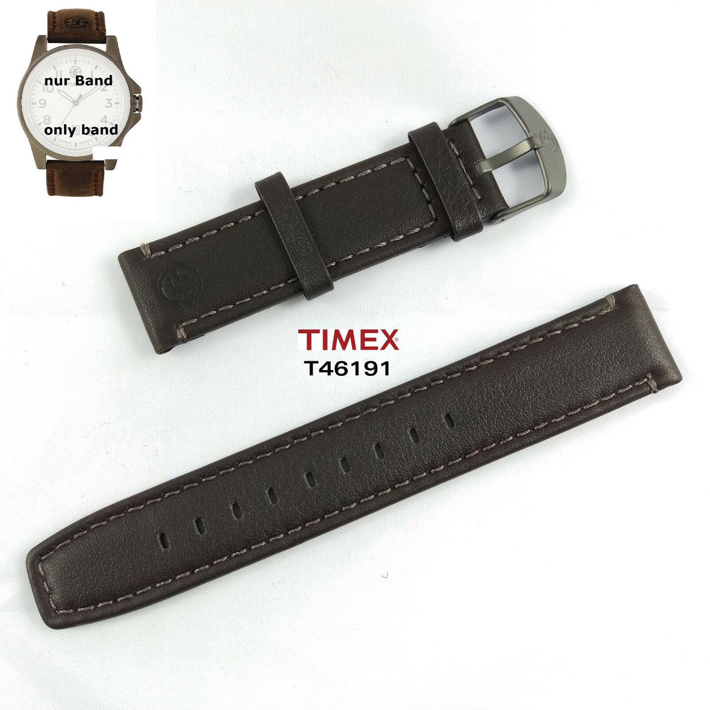 Timex Ersatzarmband T46191 Expedition Metal Field - Leder universal passend 20mm