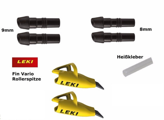 LEKI Fin Vario Rollerspitze inkl. Aufnahme Ø 8 & 9mm - einfacher Wechsel Skating