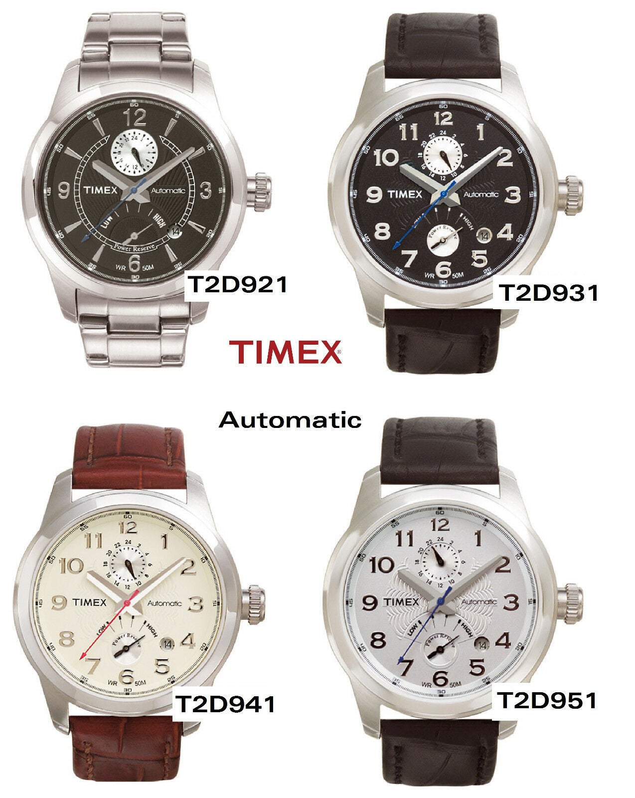 Timex Ersatzarmband T2D951 Automatic Leder 20mm Ersatzband T2D941 T2D931 T2D921