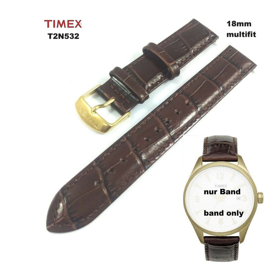 Timex Ersatzarmband T2N532 Vintage Original - hochwertiges Leder Ersatzband 18mm