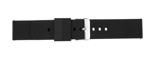 Pebro Uhren Ersatzarmband Silikon schwarz 22mm mit Quick-Release Federstegen