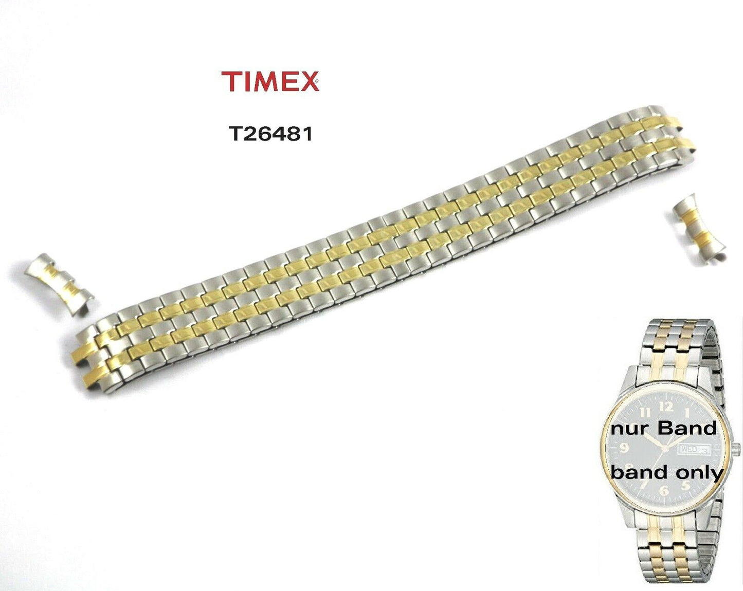 Timex Ersatzarmband T26481 Flexband Strechband Elevated Classics 16mm Ersatzband