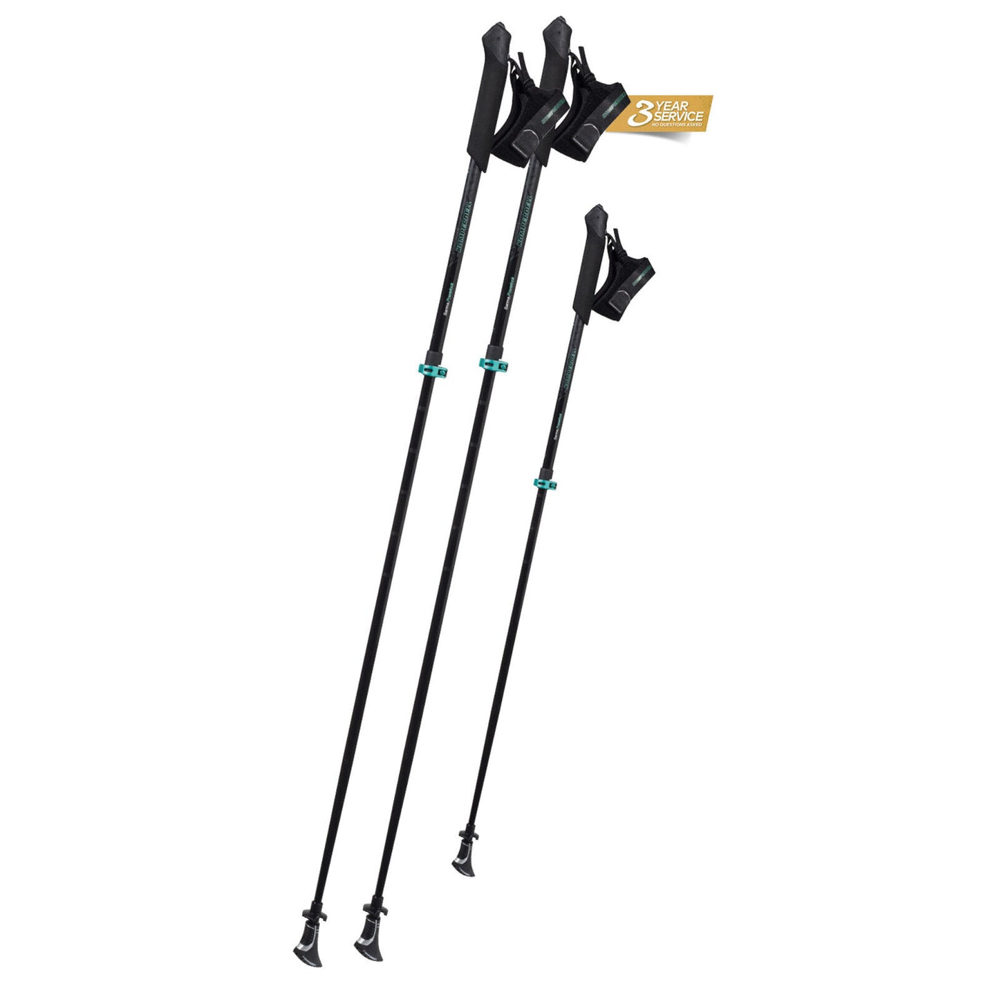 Komperdell Nordic Walking Stöcke - Sarma Powerlock pure black - Vario 105-125cm