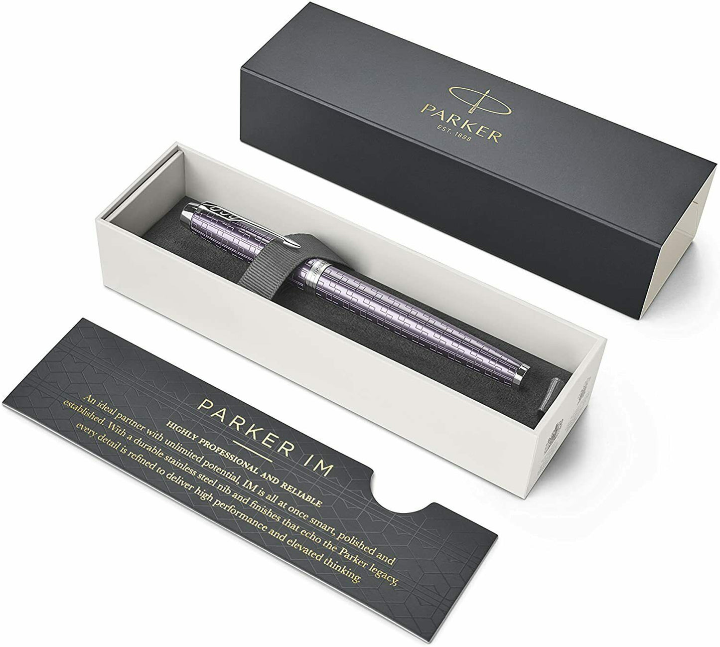 Parker IM Premium Dark Violet Chrome Trim - Füllfederhalter - M - 2x Tinte blau
