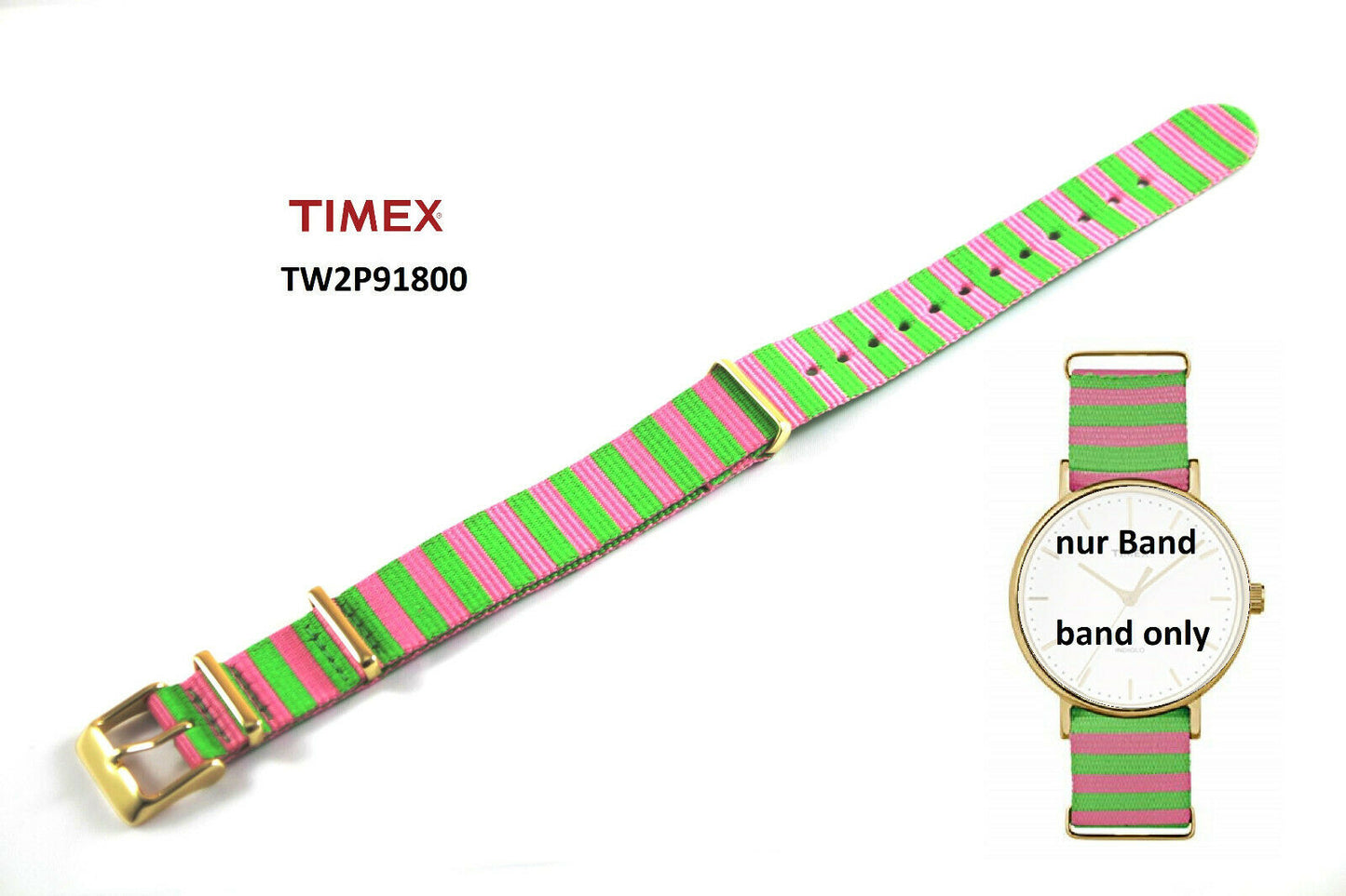 Timex Ersatzarmband TW2P91800 - Textilband - für Timex Weekender Modelle 18mm