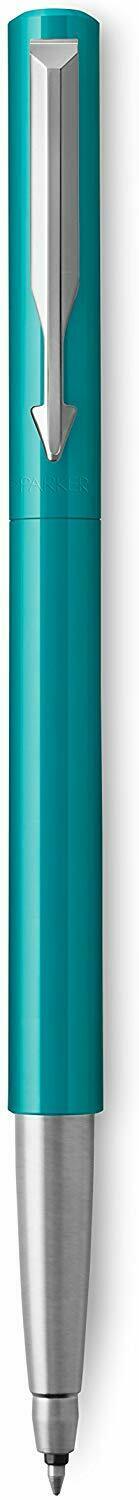 Parker Tintenroller Vector Rollerball Farbe Türkis mit Chrom - schwarze Schrift