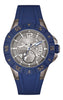 GUESS W0034G6 Herrenuhr Magnum - geschmeidiges Silikonband blau