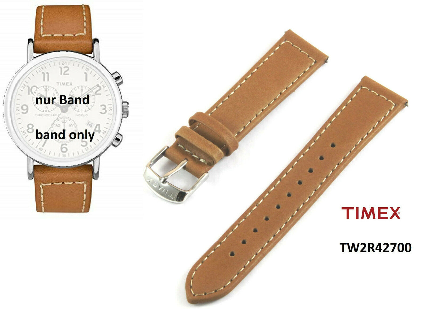 Timex Ersatzarmband TW2R42700 Weekender Chronograph - mit Easyclick Federstegen