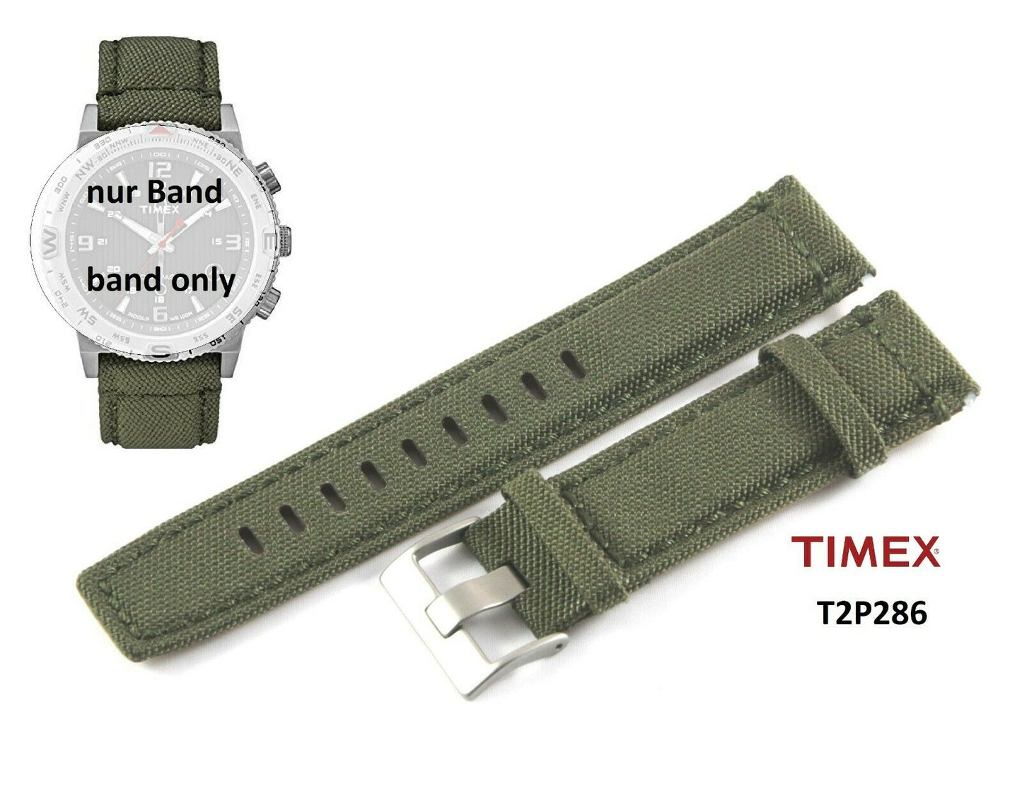 Timex Ersatzarmband T2P286 E-Compass IQ Original Ersatzband 22mm - T2N724 T49819