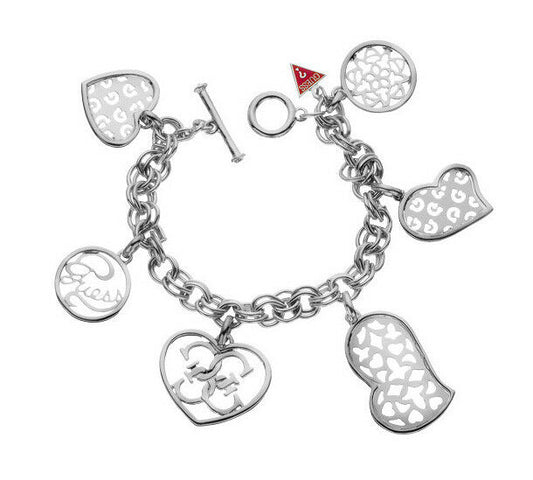 GUESS Armkette / Handkette Herz-Serie UBB80901 versilbert