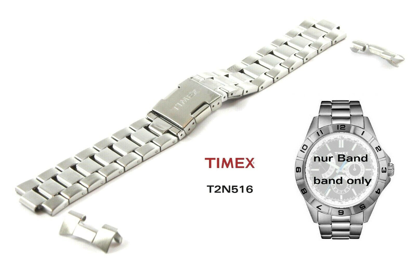 TIMEX Ersatzarmband T2N516 Retrograde 22mm Ersatzband passt T2N518 T2N515 T2N521