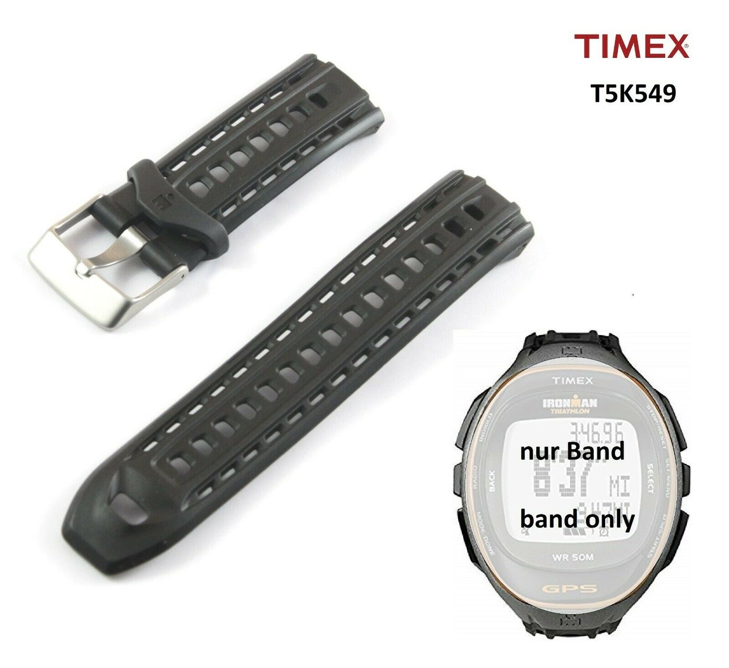 Timex Ersatzarmband f r T5K549 und T5K575 Ironman Run Trainer GPS