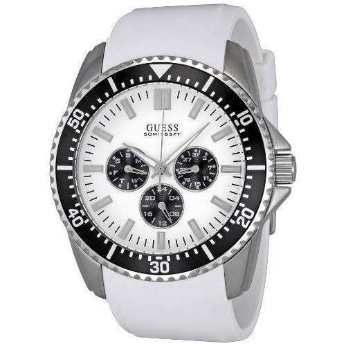 GUESS W90070G5 FOCUS Herrenuhr Silikonarmband weiß