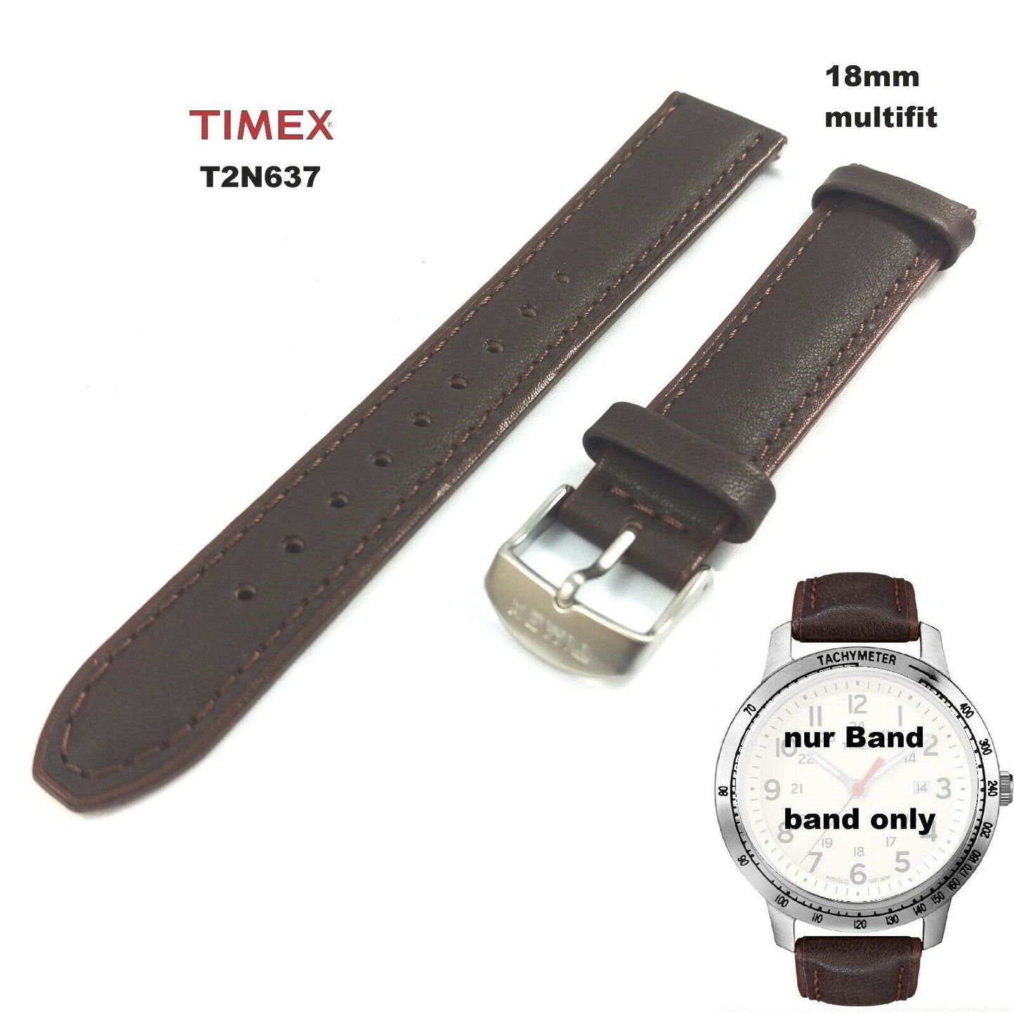 Timex Ersatzarmband T2N637 Weekender Sport - 18mm Ersatzband - Multifit - Leder