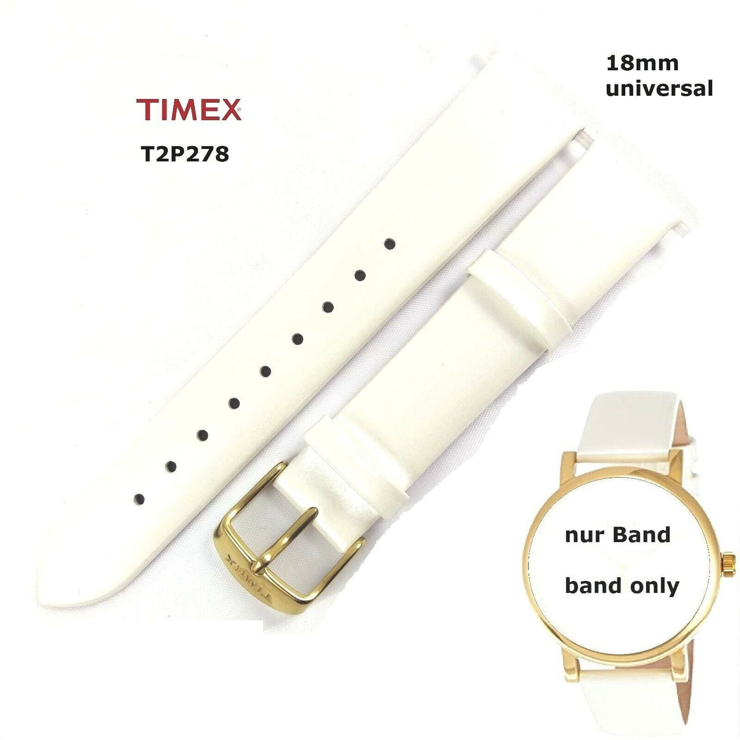 TIMEX Ersatzarmband T2P278 Originals Classic - Ersatzband Lack 18mm universal