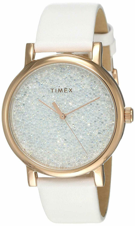 TIMEX Crystal Opulence TW2R95000 Damen - Lederband - Swarovski Kristalle - Ø37mm