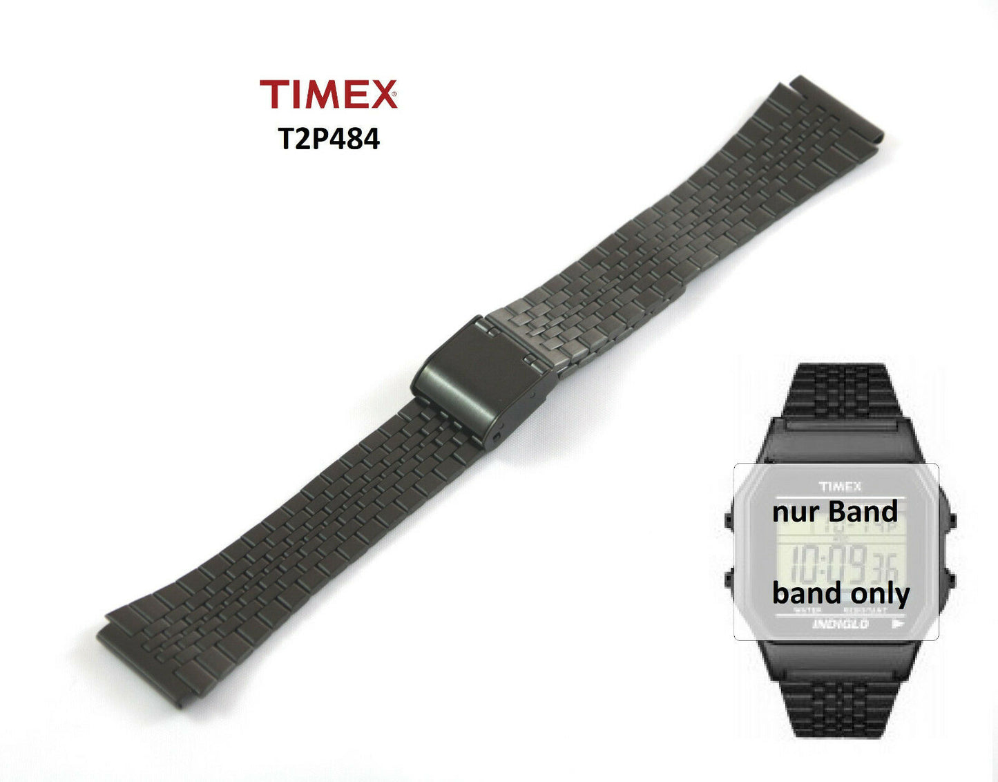 Timex Ersatzarmband TW2P48400 Core Digital Original Ersatzband passt Core Serie