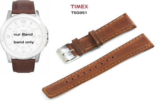 Timex Ersatzarmband T2G951 - Leder braun - 20mm - Ersatzband Uhrband universal