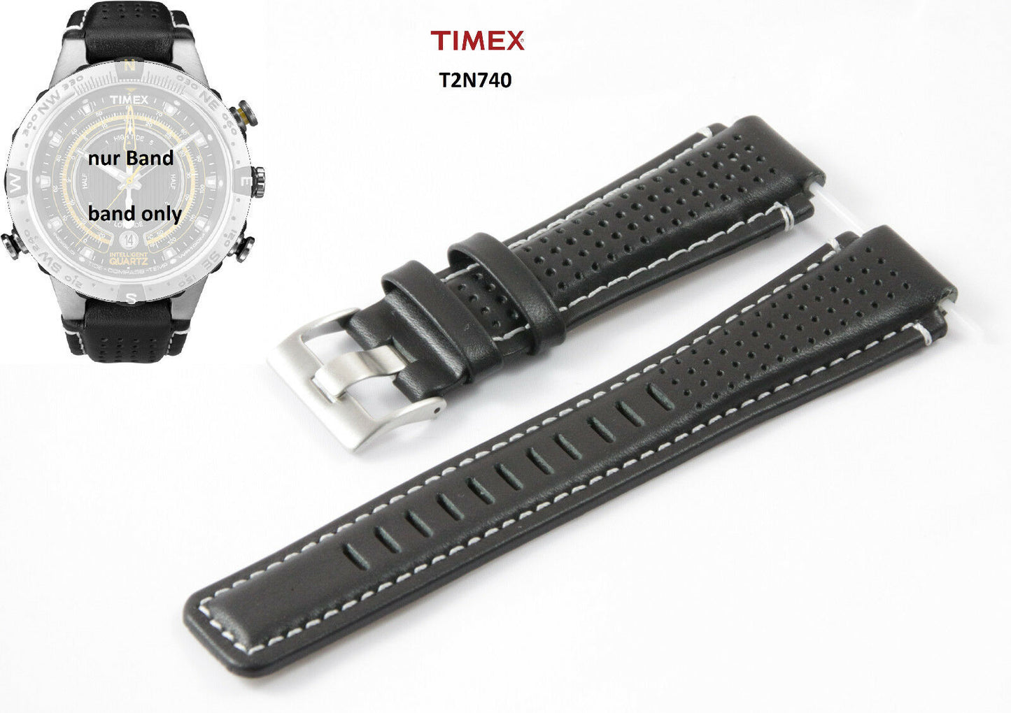 Timex Ersatzarmband T2N740 Original E-Tide & Temp - Ersatzband fit T2N720 T2N723