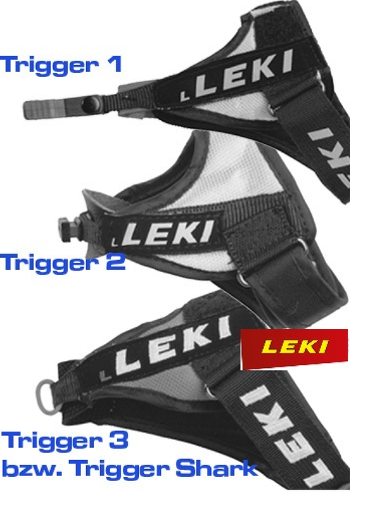 Leki Trigger Shark (Trigger 3) Schlaufen für Nordic Walking Stöcke in 2 Größen