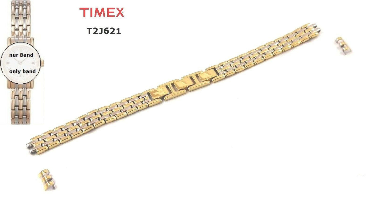 Timex Ersatzarmband T2J621 Classic Mini Two Tone Damen 10mm Ersatzband Edelstahl