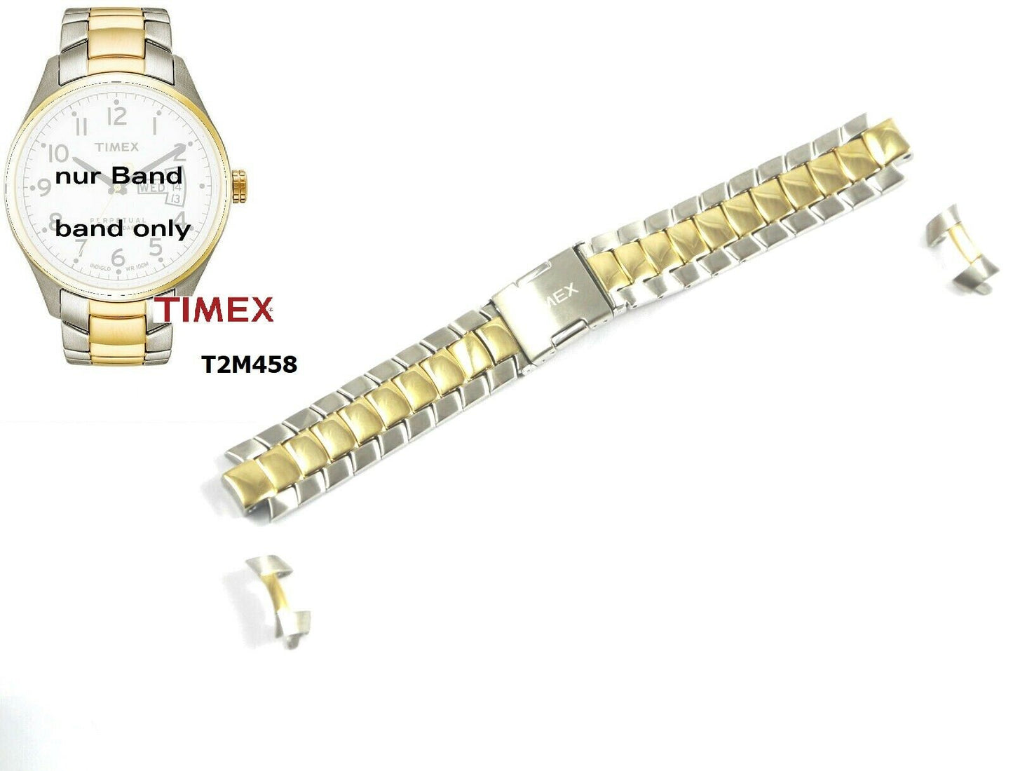 Timex Ersatzarmband für T2M458 T-Series Ewiger Kalender - T2M453 T2M454 T2M457