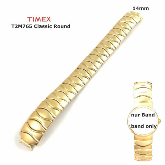 Timex Ersatzarmband T2M765 Classic Round Damen 18mm Flexband mattgold Ersatzband