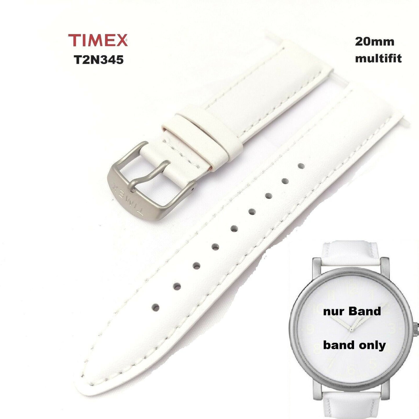 Timex Ersatzarmband T2N345 Easy Reader Modern Heritage Multifit 20mm Ersatzband