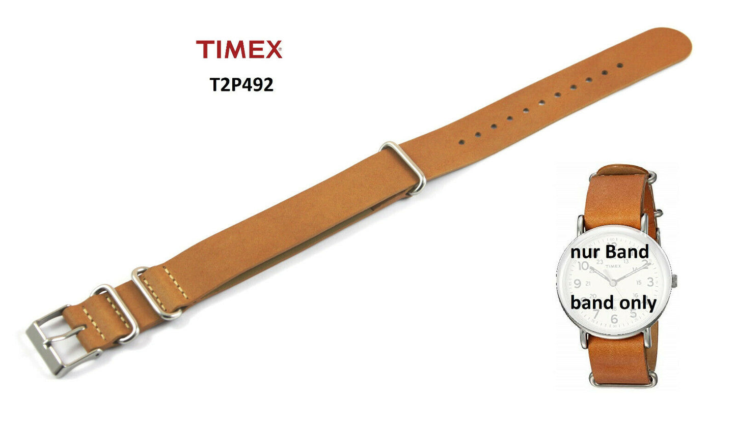 Timex Ersatzarmband T2P492 Weekender - Durchzugsband - 20mm - Leder multifit