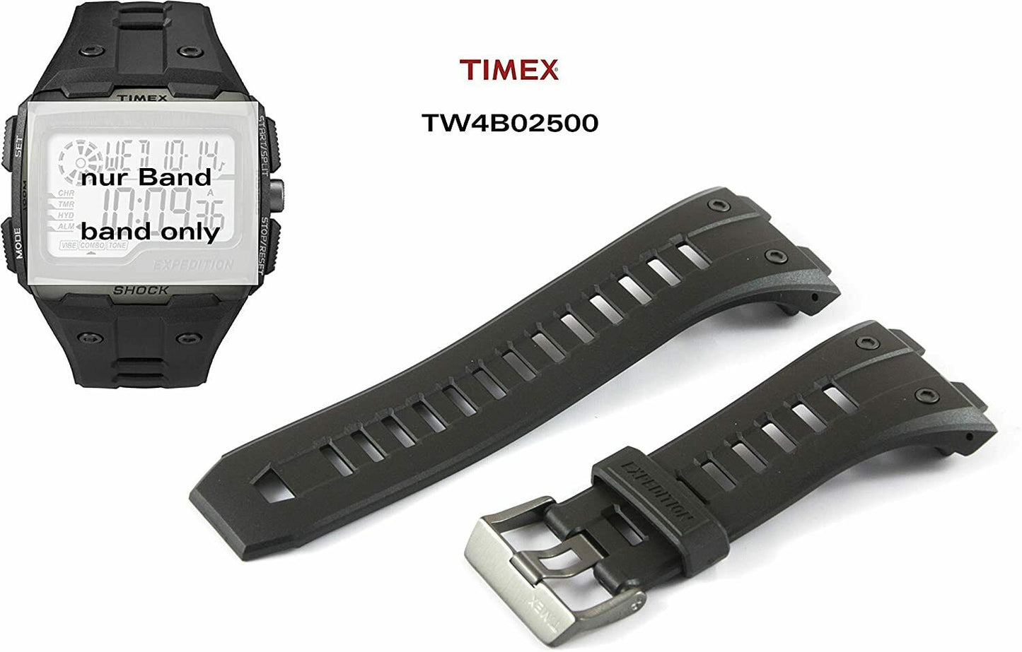 Timex Ersatzarmband TW4B02500 Grid Shock - passt auch TW4B02900 - Spezial Anstoß
