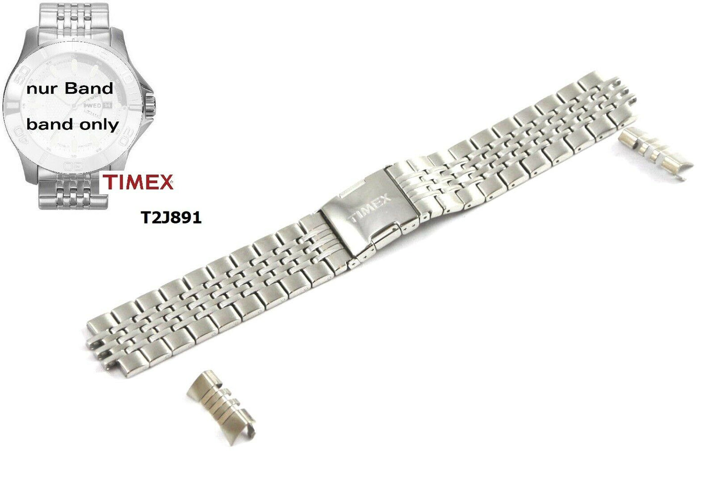 Timex Ersatzarmband T2J891 Ewiger Kalender - 22 mm - passt T2J071 T2J081 T2J881