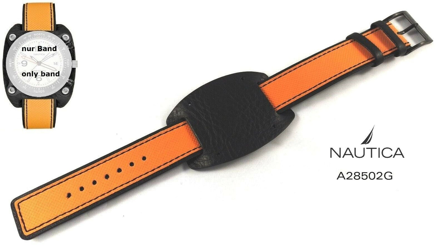 Nautica Ersatzband A28502G NST-44 Compass - Uhrenband PU orange - passt A28500G