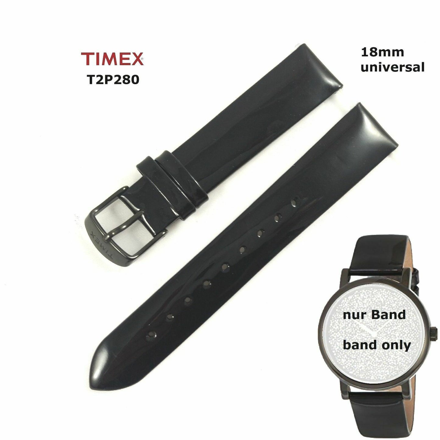 TIMEX Ersatzarmband T2P280 Originals Classic - Ersatzband Lack 18mm universal