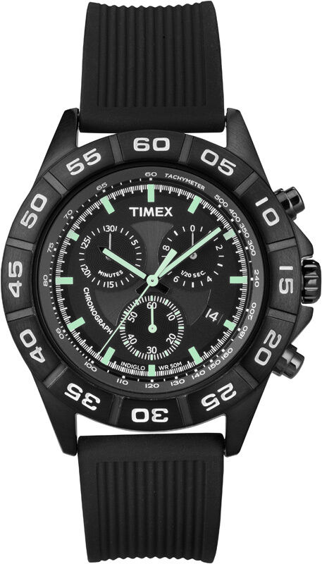 TIMEX T2N886 Sport Chrono Herren - 44mm - mit angenehm zu tragendem Silikonband