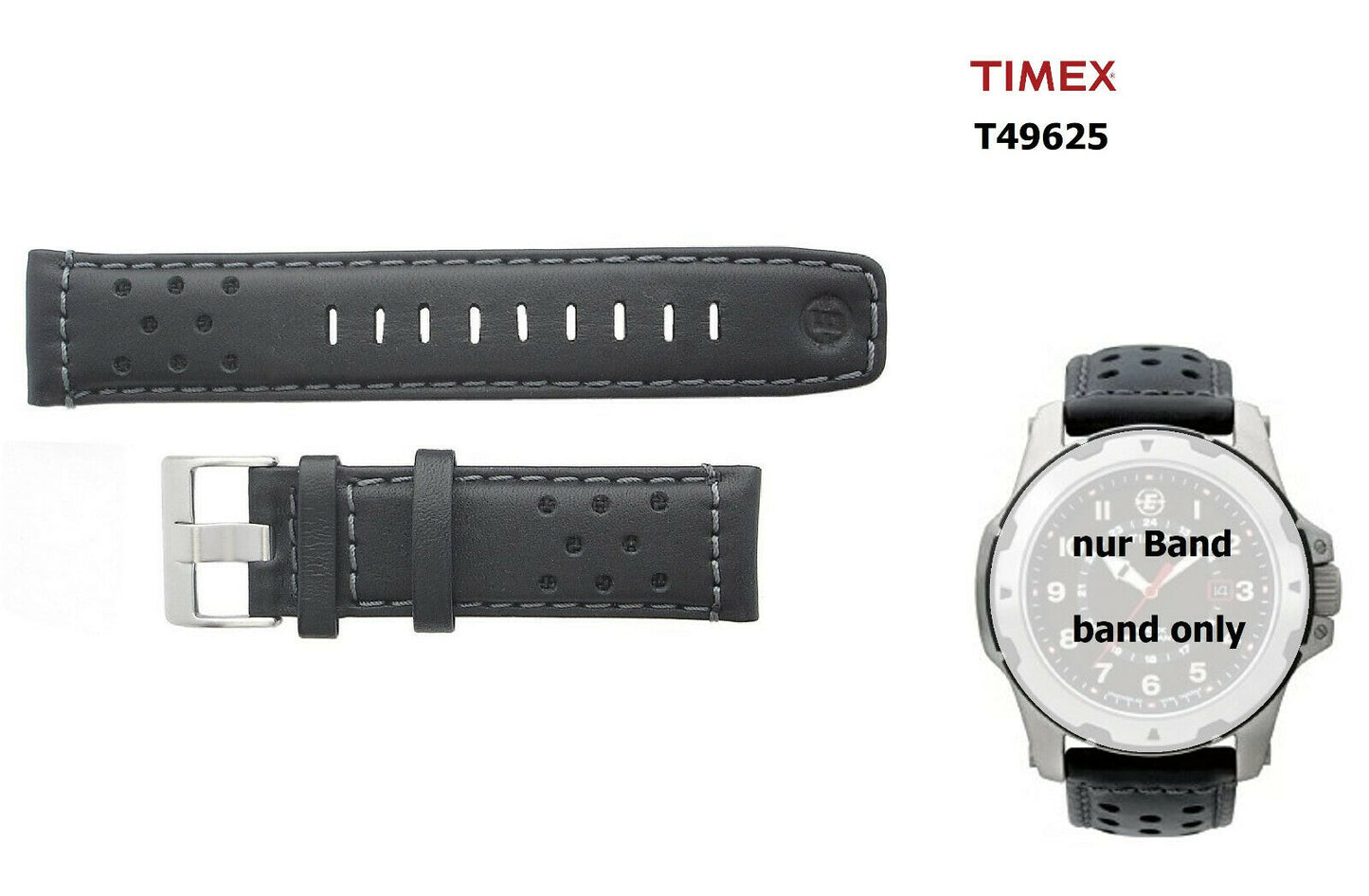 Timex Ersatzarmband T49625 Rugged Field Chrono - Uhren Ersatzband 22mm universal