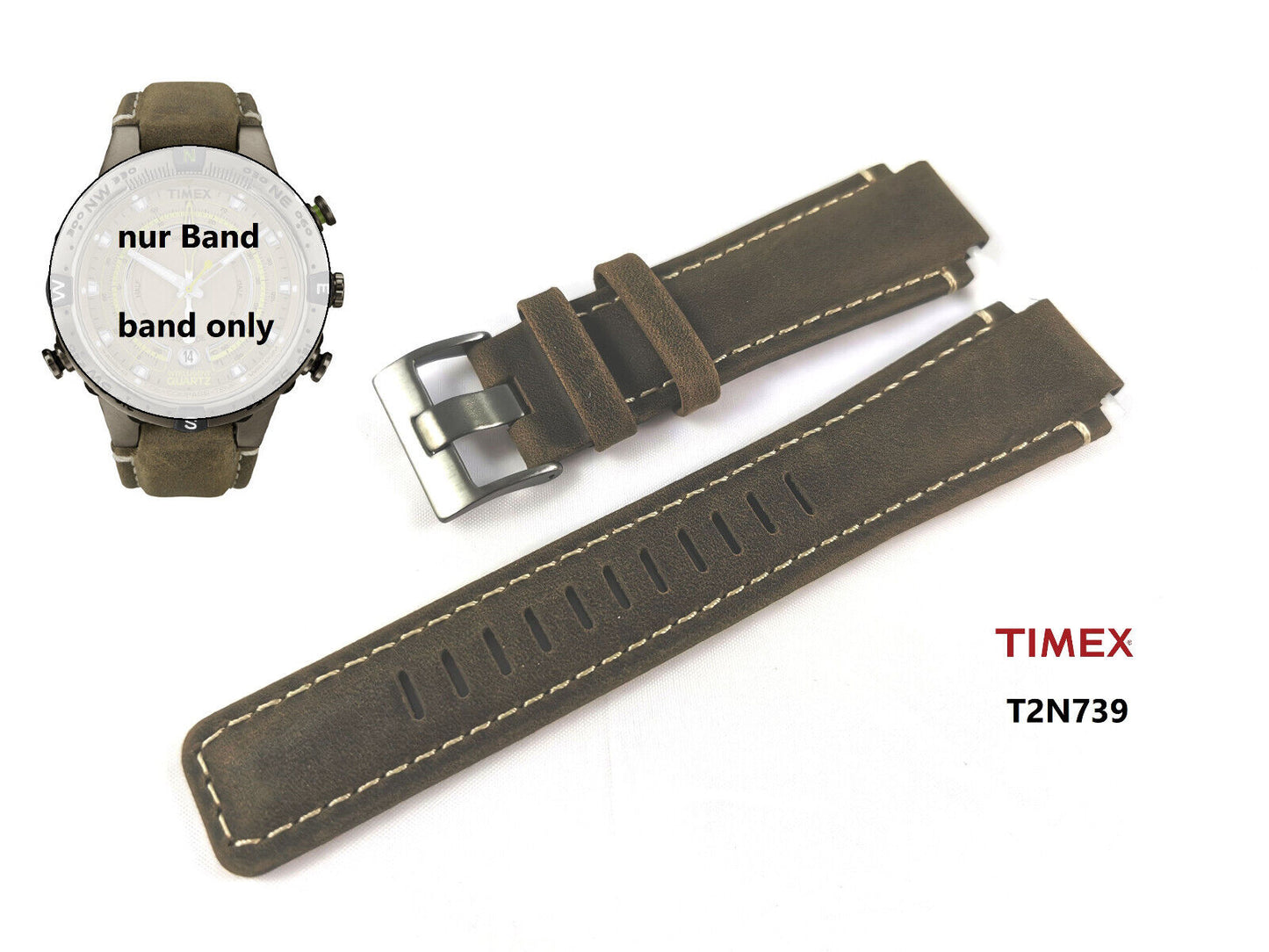 Timex Ersatzarmband T2N739 passt T2N721 T2P141 T2N740 T2N738 T2P139 T49861 etc