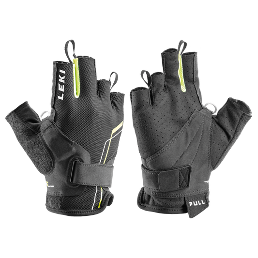 LEKI Nordic Breeze Shark Short - Walking & Skating Handschuh - schwarz/gelb/weiß