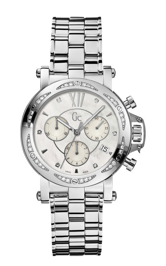 GUESS Gc X73106M1S GC-Femme Damenuhr silber Edelstahlgehäuse, Edelstahlband