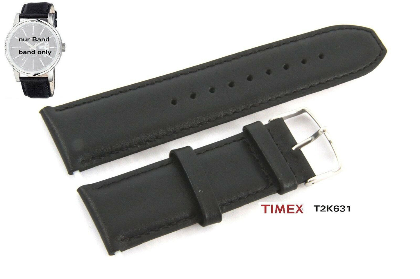 Timex Ersatzarmband T2K631 Ewiger Kalender Ersatzband Leder 22mm multifit T2K621