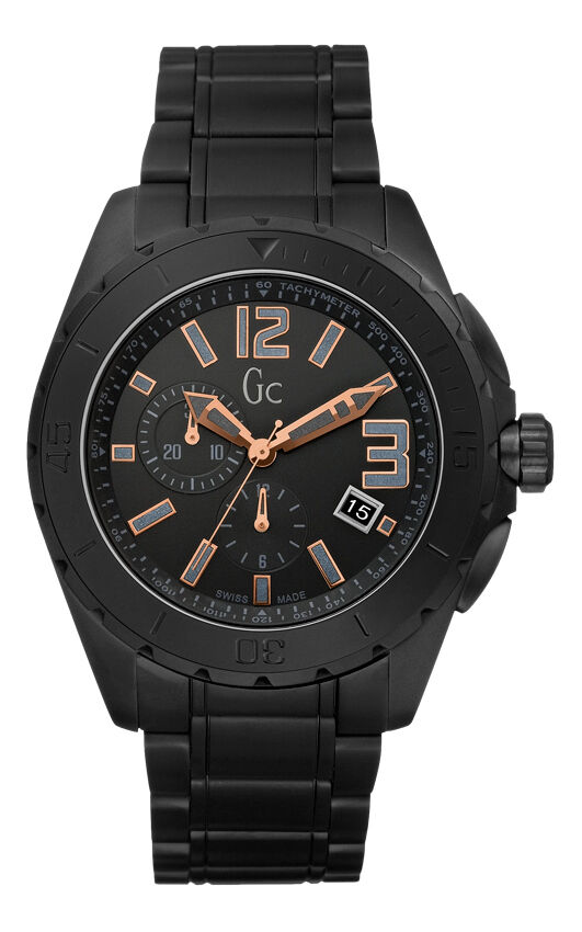 GUESS Gc X76009G2S Sport Class XXL Blackout Herrenuhr schwarzes Keramikgehäuse