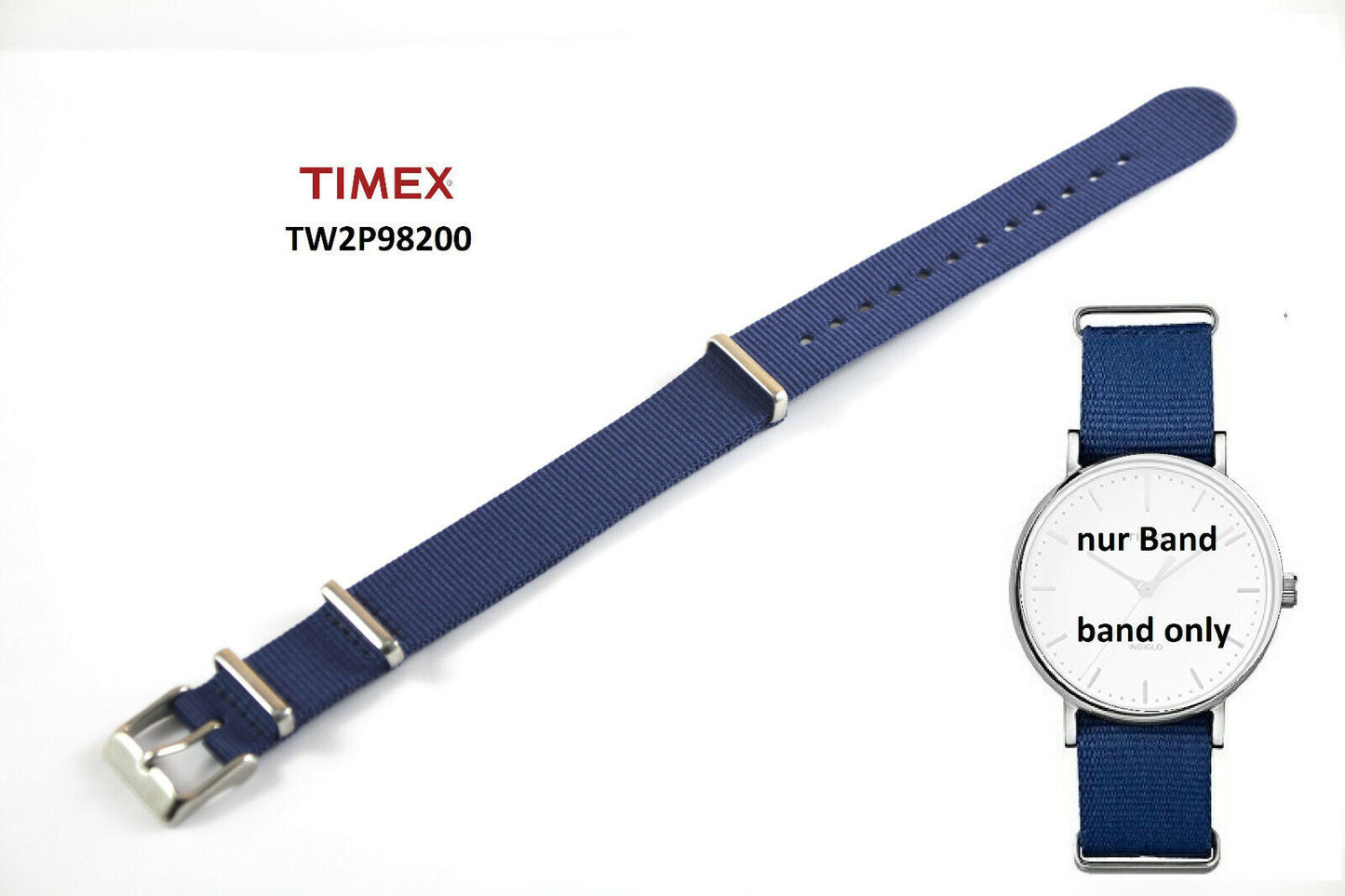 Timex Ersatzarmband TW2P98200 - Textilband - für Timex Weekender Modelle 18mm