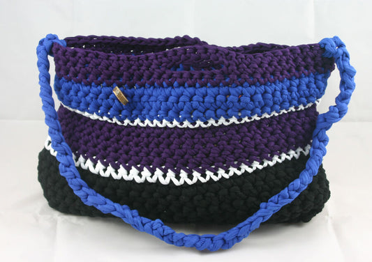 lotte-vogel bag (Handtasche 47x27cm) (lila-blau-lila-schwarz) - Made in Germany