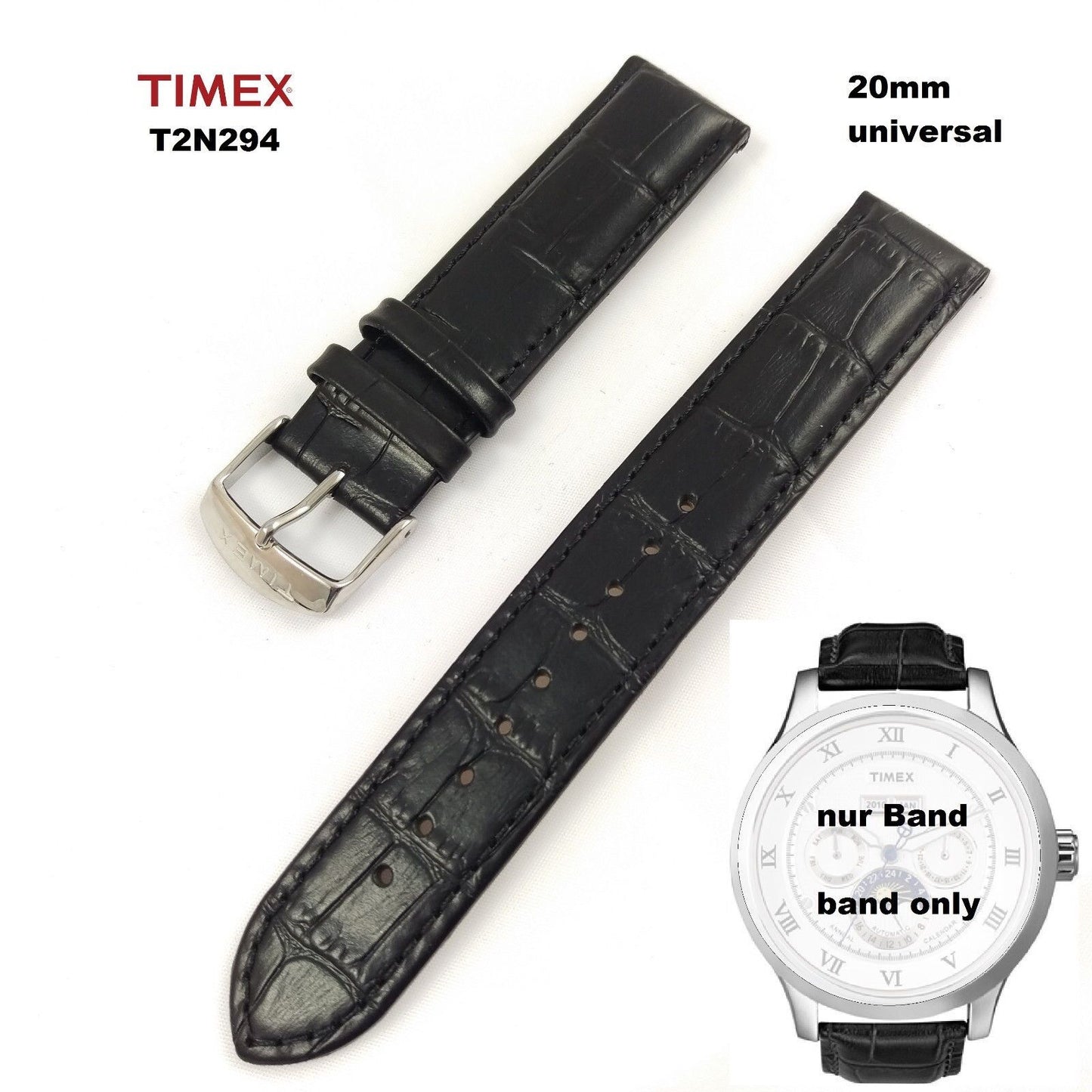 Timex Ersatzarmband T2N294 SL Series Automatik - passt T2M513 T2M514 T2N293 20mm