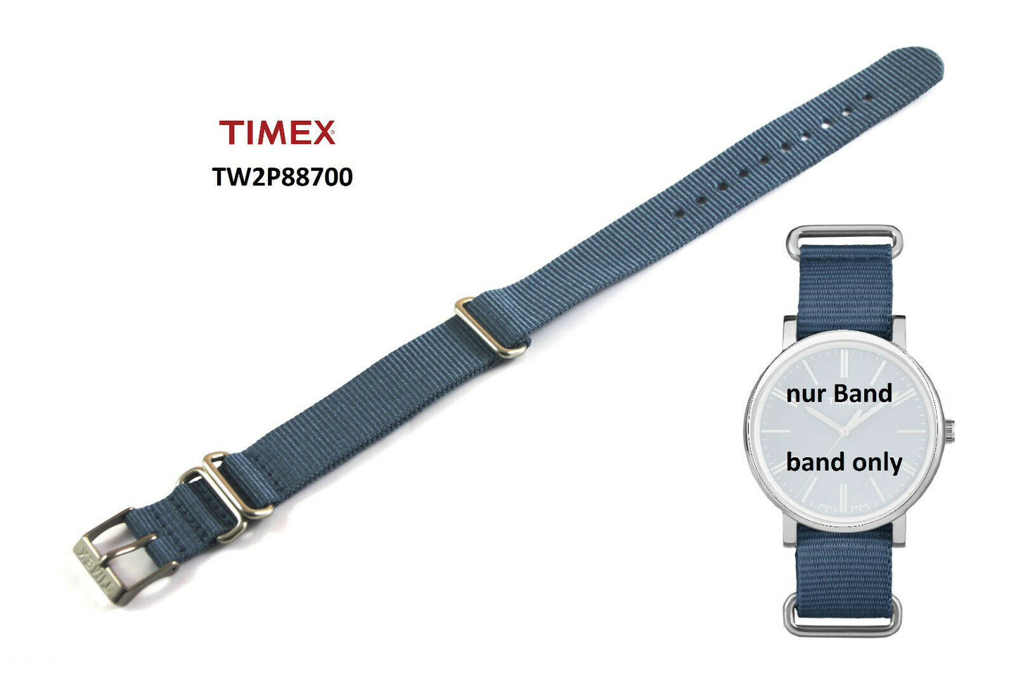 Timex Ersatzarmband TW2P88700 - Textilband - für Timex Weekender Modelle 18mm