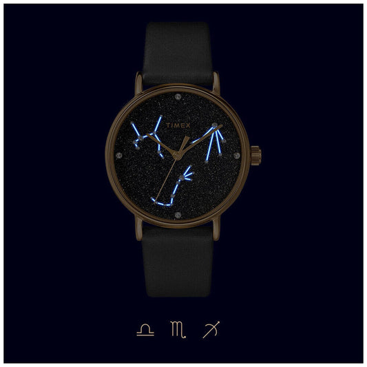 TIMEX Transcend TW2T87600 - Edelstahl gold - Lederband - ⌀37mm