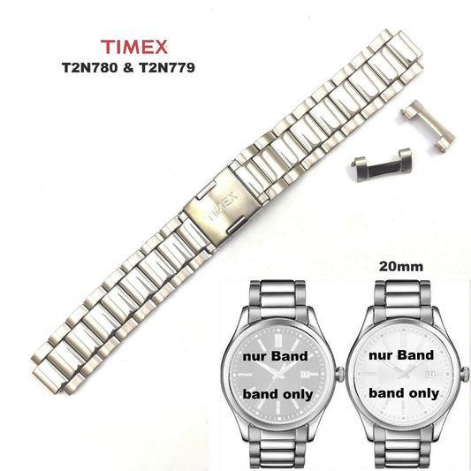 TIMEX Ersatzarmband T2N779 & T2N780  Dress Collection - Herren - Edelstahlband