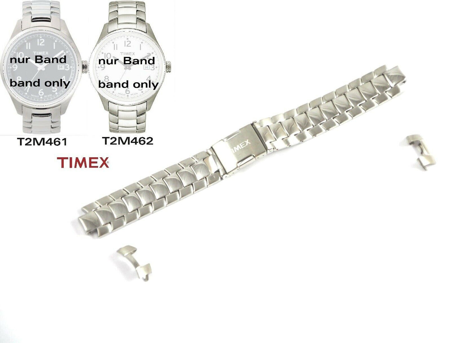 Timex Ersatzarmband T2M461 & T2M462 T-SERIES - passt T2M460 T2M463 T2M459 T2M464