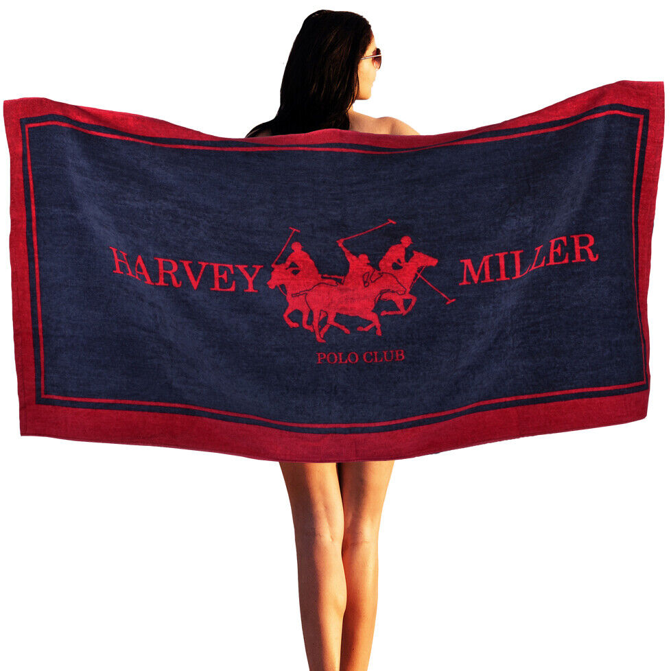 Harvey Miller Polo Club 140 x 70 Strandtuch & Sportbeutel - 2 Farben zur Auswahl